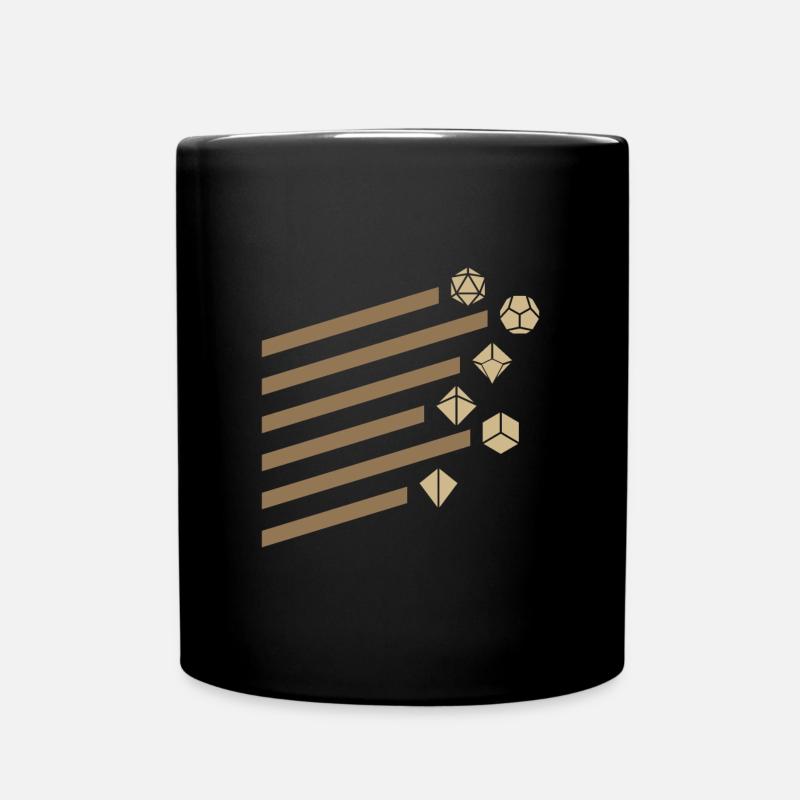 Braune polyedrische Würfel Set Tabletop-RPG Retro - Tasse einfarbig - Schwarz