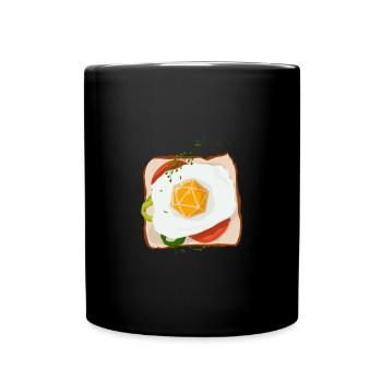 Polyhedral D20 Dice Egg Sandwich Tabletop RPG - Full Colour Mug - black - Front