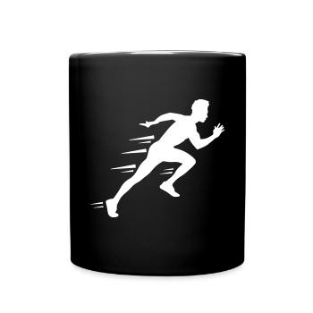 running silhouette laufen marathon - Tasse einfarbig - Schwarz - Vorne