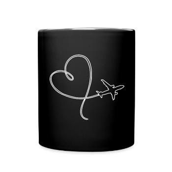 Flugzeuge, Aircraft, Aviation Pilot Plane Spotting - Full Colour Mug - black - Front