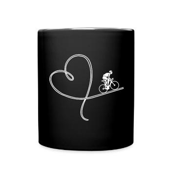 Love road bike racing bike biking cycling - Full Colour Mug - black - Front