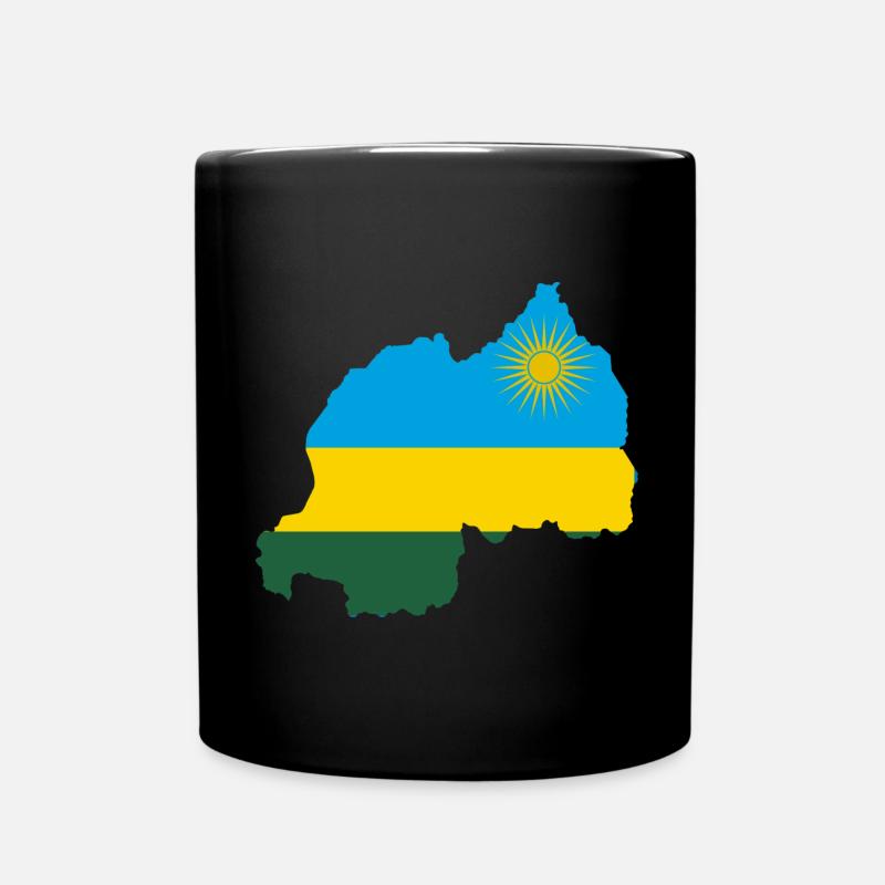 Manteau drapeau drapeau Rwanda carte - Mug uni - noir