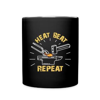 Schmied | Hufschmied - Tasse einfarbig - Schwarz - Vorne