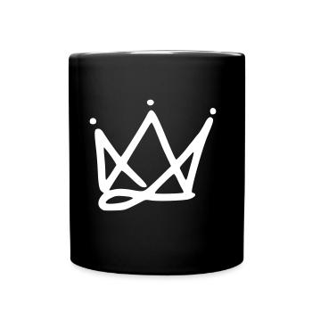 Emoji crown crowns sketch white - Full Colour Mug - black - Front