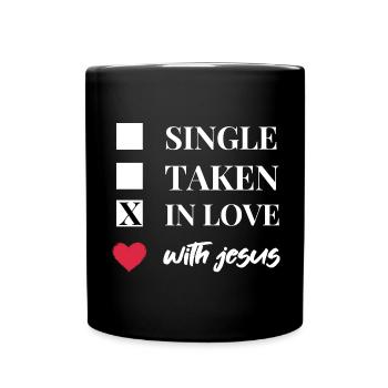 Célibataire Amoureux de Jésus | Des vêtements chrétiens ! - Mug uni - noir - Devant