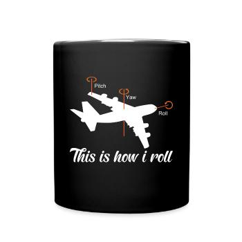 Pilot Flugkapitän Flugzeugführer aeronautisch - Tasse einfarbig - Schwarz - Vorne