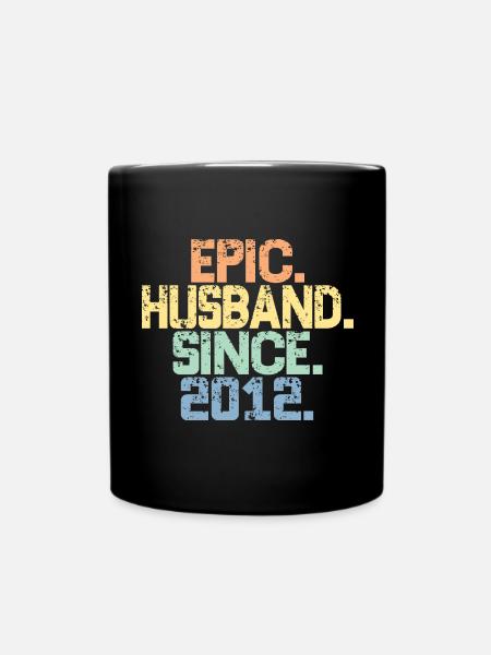 Epic Husband Since 2012 - 11th Anniversary For Men - Full Colour Mug - black