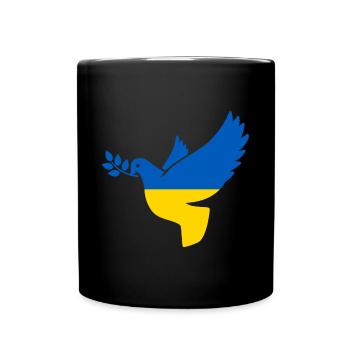 Ukraine Friedenstaube - Tasse einfarbig - Schwarz - Vorne