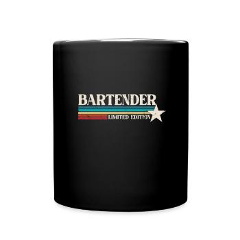 Bartender Retro - Tasse einfarbig - Schwarz - Vorne
