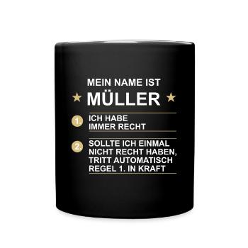 Müller - Tasse einfarbig - Schwarz - Vorne