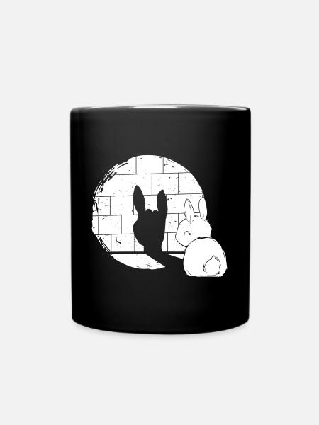 Rabbit Shadow Heavy Metal Hand Sign Shadow - Tasse einfarbig - Schwarz