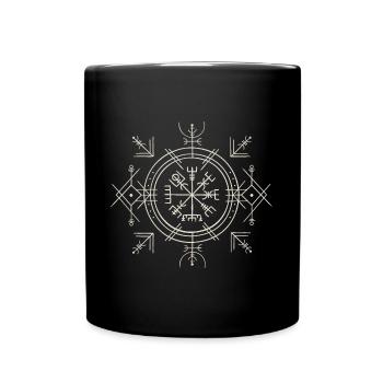 Wikinger Kompass Nordisch Keltisch Rune - Tasse einfarbig - Schwarz - Vorne
