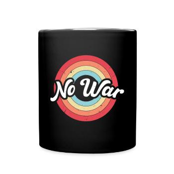 Wo War Friede Retro Ring Regenbogen Kreis Frieden - Tasse einfarbig - Schwarz - Vorne