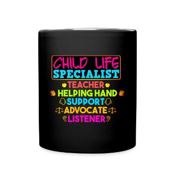 Teacher Helping Hand Support Advocate Listener - Full Colour Mug - black - Front
