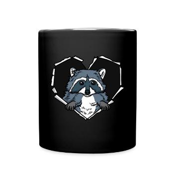Crack Raccoon Torn Hole Raccoon - Mug uni - noir - Devant