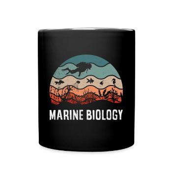 Marine Biology Marine Biologist Science Silhouette - Tasse einfarbig - Schwarz - Vorne