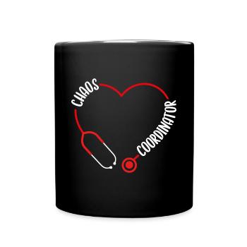 Charge Nurse Stethoscope Chaos Coordinator Nursing - Tasse einfarbig - Schwarz - Vorne