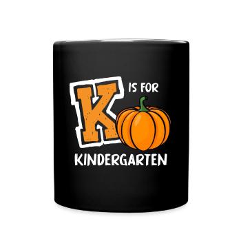 K is for kindergarten preschool teacher gifts - Full Colour Mug - black - Front