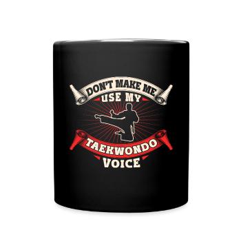 TKD Korean Martial Arts Tae Kwon - Tasse einfarbig - Schwarz - Vorne