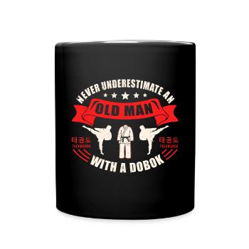 TKD Korean Martial Arts Tae Kwon - Tasse einfarbig - Schwarz - Vorne