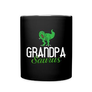 Opa Dinosaurier Großvater Saurus Opasaurus - Tasse einfarbig - Schwarz - Vorne