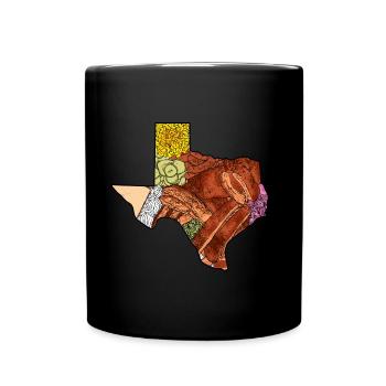 Conception de carte barbecue pour les amoureux du Texas - Mug uni - noir - Devant