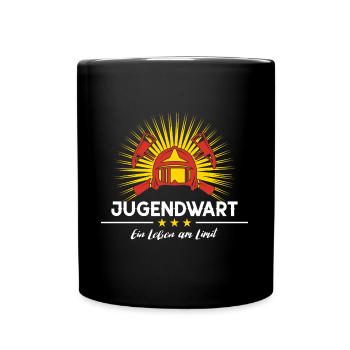 Jugendwart Leben am Limit Feuerwehrmann - Tasse einfarbig - Schwarz - Vorne