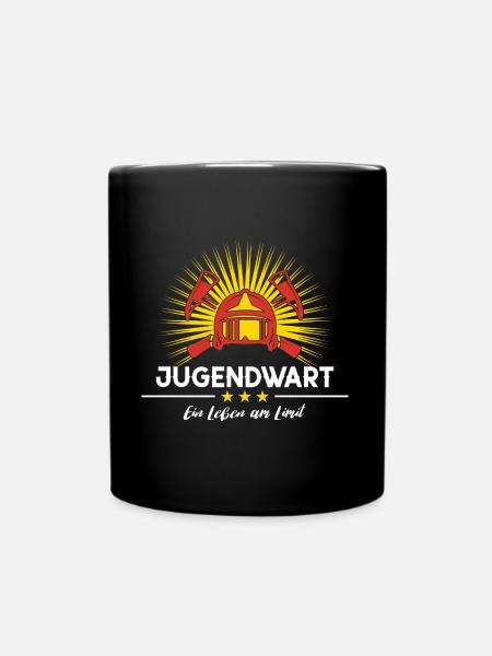 Jugendwart Leben am Limit Feuerwehrmann - Tasse einfarbig - Schwarz