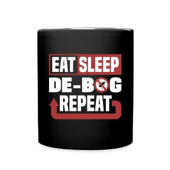 Pest Control Technician Exterminator Eat Sleep - Tasse einfarbig - Schwarz - Vorne
