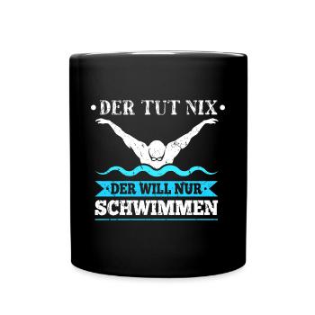 Wasserratte Sportschwimmer Der Tut Nix Schwimmen - Tasse einfarbig - Schwarz - Vorne