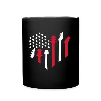 Guitar HeartAmerica USA Music Lovers 4 juillet - Mug uni - noir - Devant