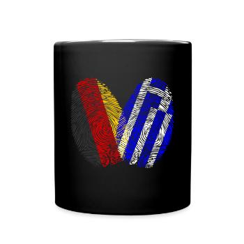Fingerabdruck Grieche Griechenland - Tasse einfarbig - Schwarz - Vorne