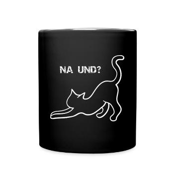 Na und Katze - Tasse einfarbig - Schwarz - Vorne