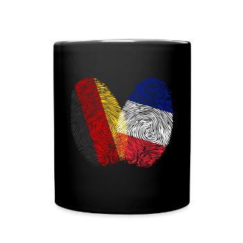 Fingerabdruck Franzose Frankreich - Tasse einfarbig - Schwarz - Vorne