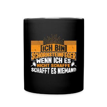 Schornsteinfeger Kaminkehrer - Tasse einfarbig - Schwarz - Vorne