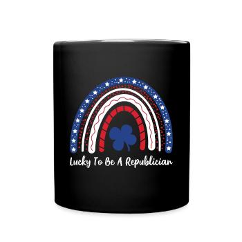 Chanceux d’être un arc-en-ciel républicain  - Mug uni - noir - Devant
