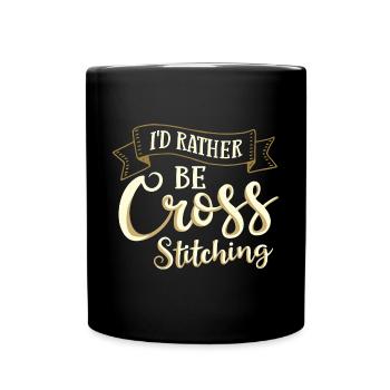 Cross Stitch Pattern Cross Stitch Needles Embroidery Weaving - Full Colour Mug - black - Front