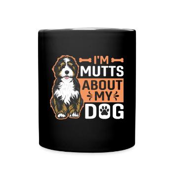 I Am Mutts About Dog Australian Shepherd - Full Colour Mug - black - Front