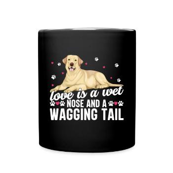 Goldendoodle Love Is Wet Nose Wagging Tail Funny - Tasse einfarbig - Schwarz - Vorne