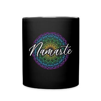 Namaste Yoga Méditation Spiritualité Mandala - Mug uni - noir - Devant
