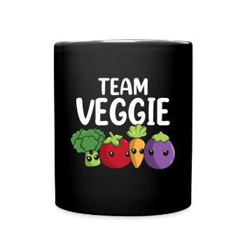 Team Veggie Vegetarian Vegan Veganism - Tasse einfarbig - Schwarz - Vorne
