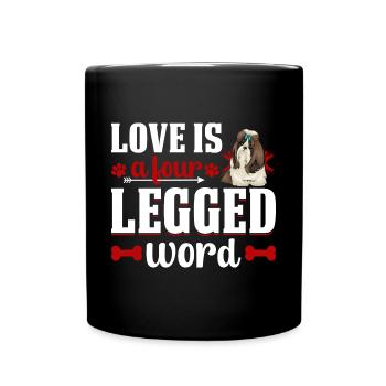 Shih Tzu Dear Four-legged Word Funny - Full Colour Mug - black - Front