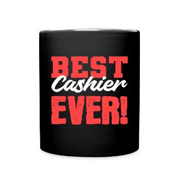 Beste Kassiererin aller Zeiten Fleißiger Kassierer - Tasse einfarbig - Schwarz - Vorne