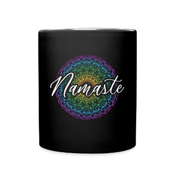 Namaste Yoga Méditation Spiritualité Mandala - Mug uni - noir - Devant