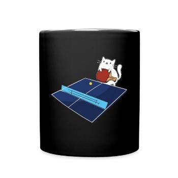 Tischtennis Outfit Damen Katze - Tasse einfarbig - Schwarz - Vorne