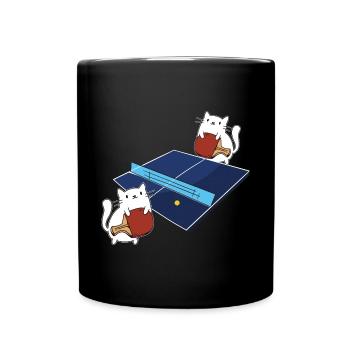 Tischtennis Outfit Damen Katze - Tasse einfarbig - Schwarz - Vorne