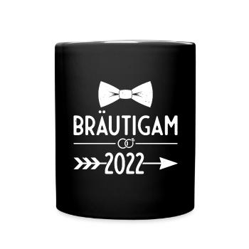 JGA 2022 Bräutigam 2022 Pfeil - Tasse einfarbig - Schwarz - Vorne