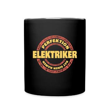 Perfektion Elektriker - Tasse einfarbig - Schwarz - Vorne