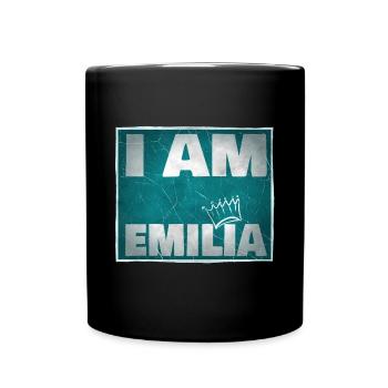 Nom du roi Emilia - Mug uni - noir - Devant
