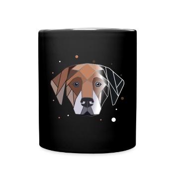 Hund Polygon - Tasse einfarbig - Schwarz - Vorne